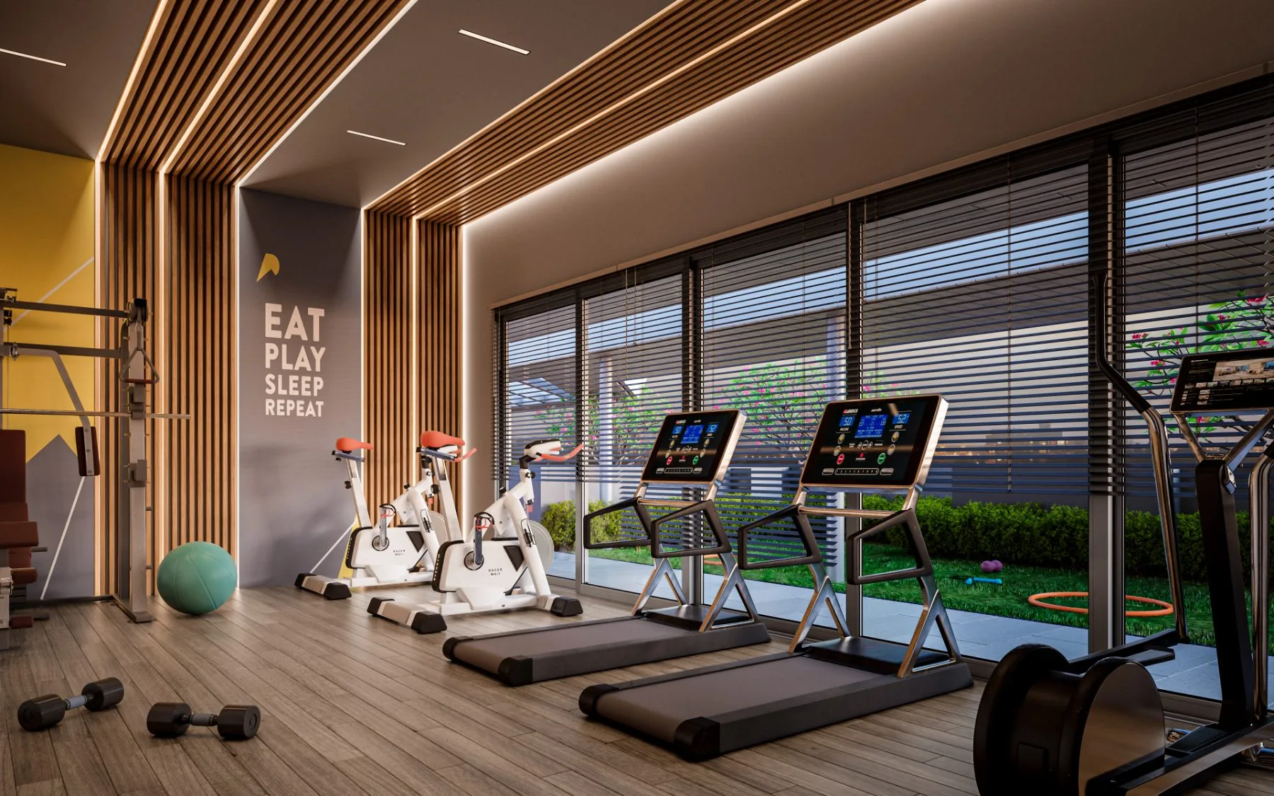 Air-conditioned terrace gym at Vasantara Skies, Chhani, Vadodara